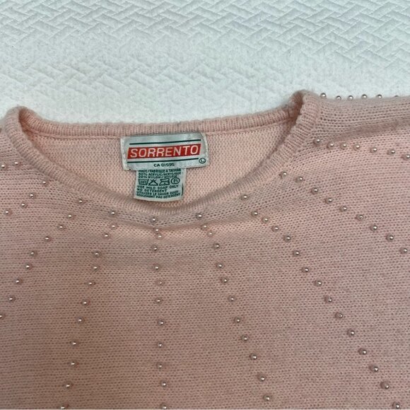 Vintage Pink Batwing Y2K Pearl Embellished Sweater Size S/M - Picture 10 of 11